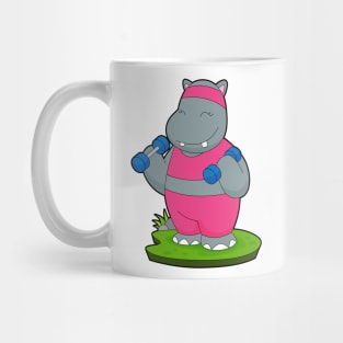 Hippo Fitness Dumbbells Mug